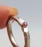 Molten Silver Pink Sapphire Ring - Size H - Image 1