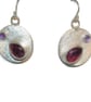 Sterling Silver Earrings with Garnet & Amethyst – Handmade - Image 3