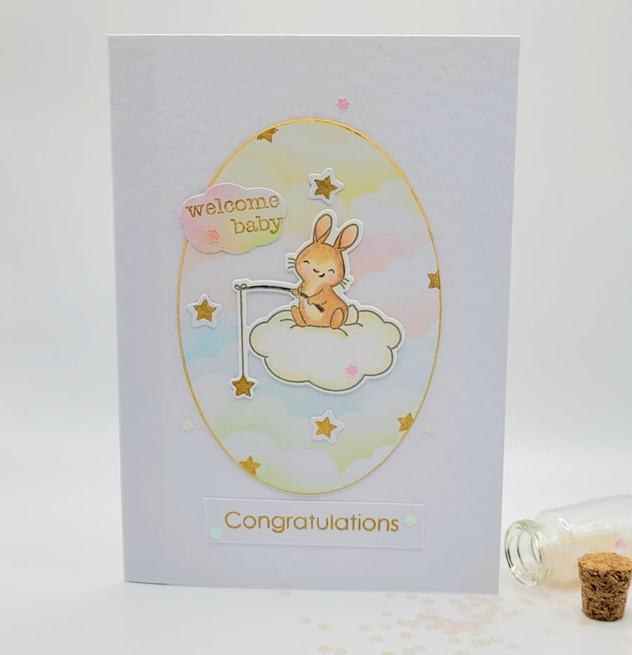 New Baby Card -  Baby Cards - dimensional greeting card - gift tag 