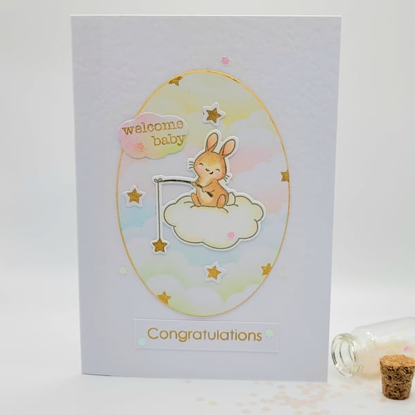 New Baby Card -  Baby Cards - dimensional greeting card - gift tag 