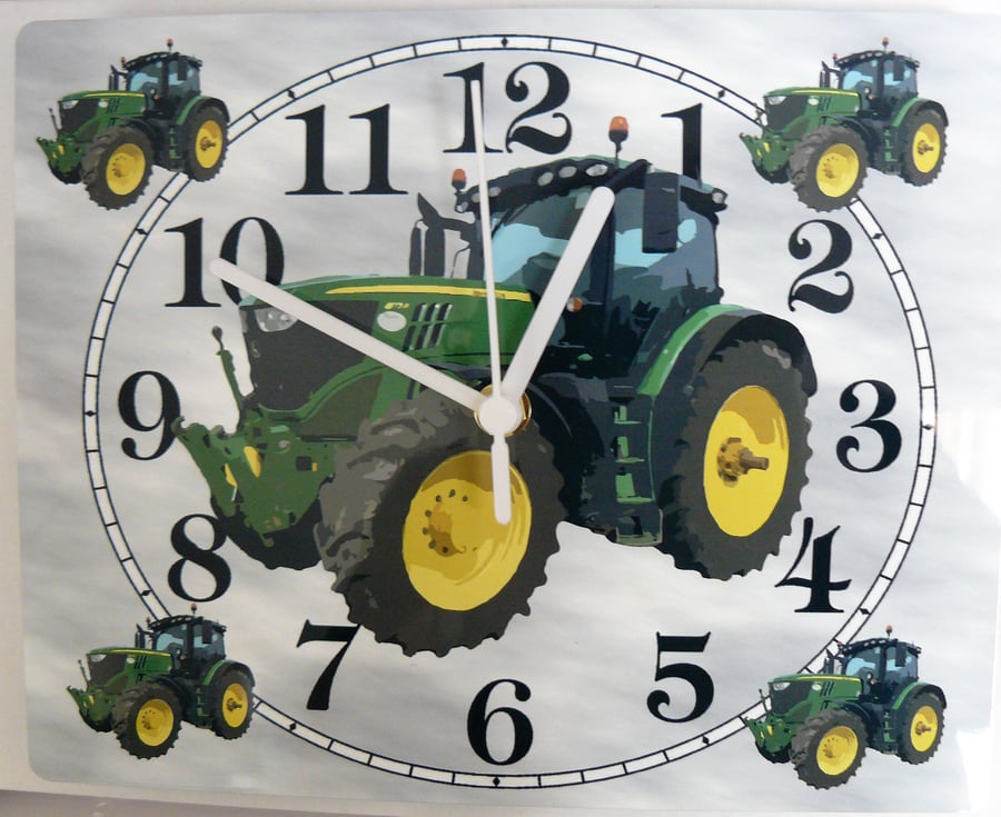 green tractor wall clock tractor clock