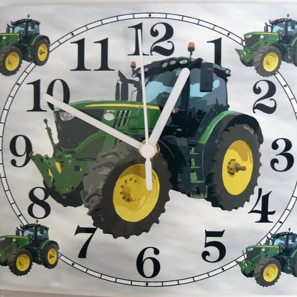 green tractor wall clock tractor clock