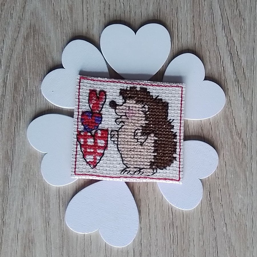 Hedgehog with Hearts, Fridge Magnet, Hedgehog Lover Gift, Wildlife Gift