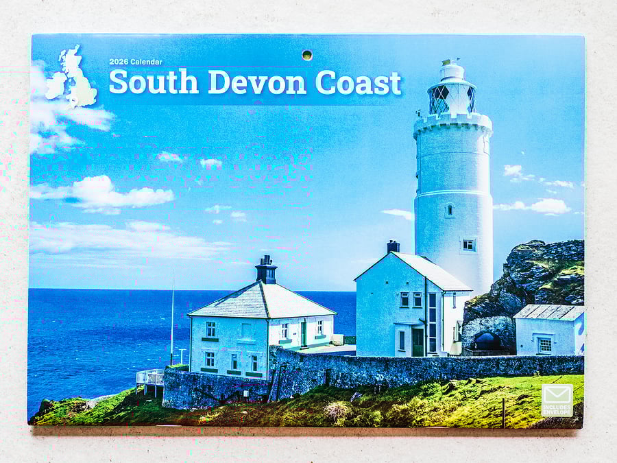 2026 A4 Wall Calendar South Devon Coast coastal landscapes UK sea views 