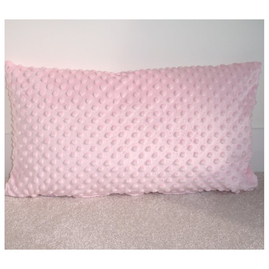 Tempur Travel Pillow Cover 16x10 Soft Cuddlesoft Minky Pink Spots SMALL