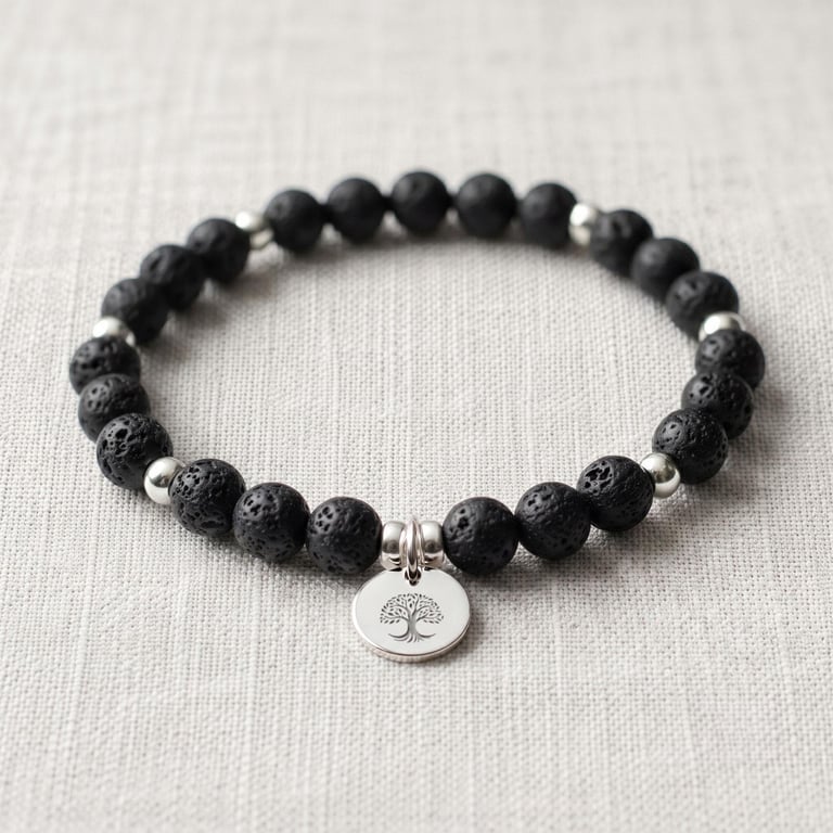 Lava Rock Diffuser Crystal Bracelet, Aromatherapy, Personalised Gift
