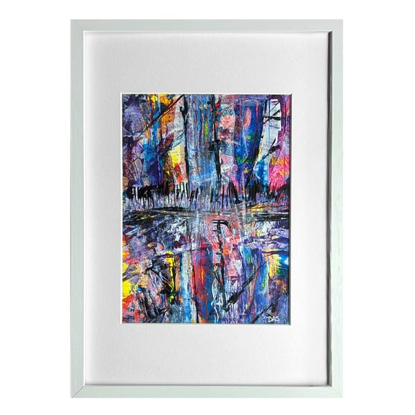 'Fantasy Rocks' Original A4 Framed Painting