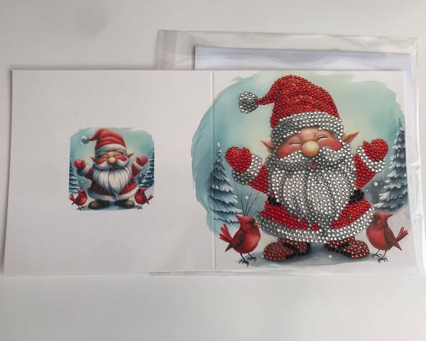 Christmas card with diamond art Elf 2