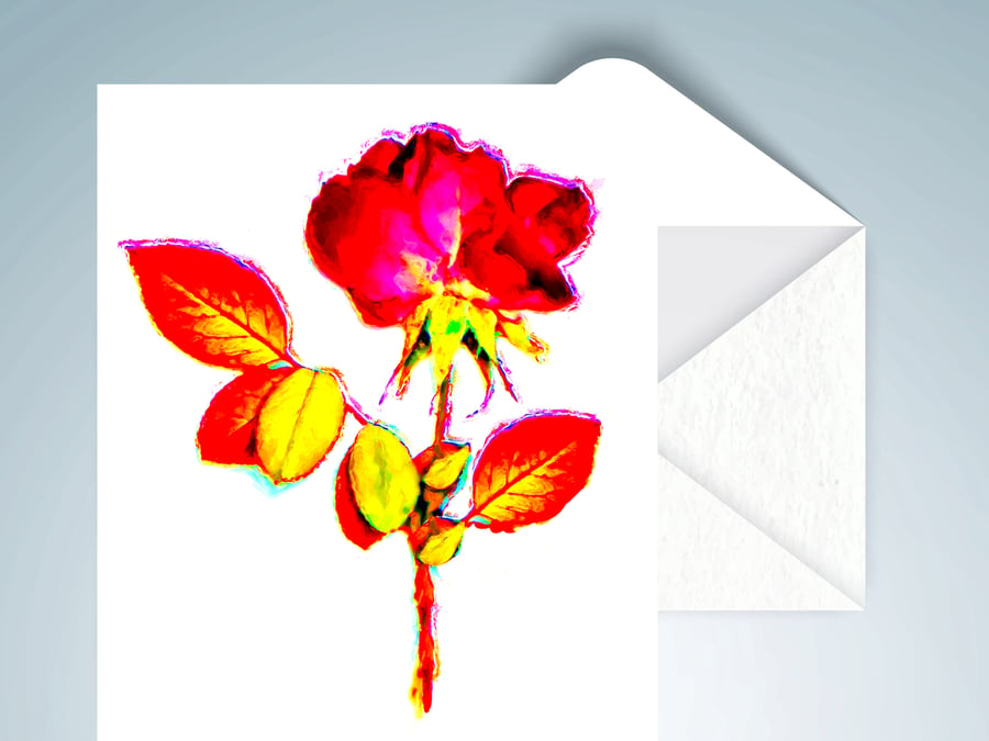 Rose Note Card, Greeting Card,  Notelet, Single Rose