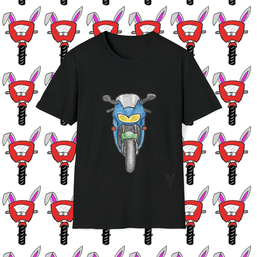 Honda CBR6 1 Headlight Unisex Softstyle Tshirt by Bikabunny