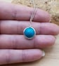 Minimalist Turquoise circle pendant. December birthstone - Image 3