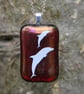 Red irid dolphin glass pendant, fused glass pendant, dolphin pendant,F35 - Image 8