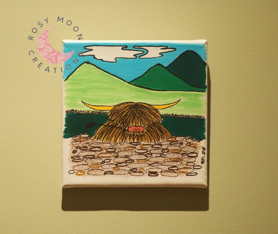 Highland Cow on Canvas