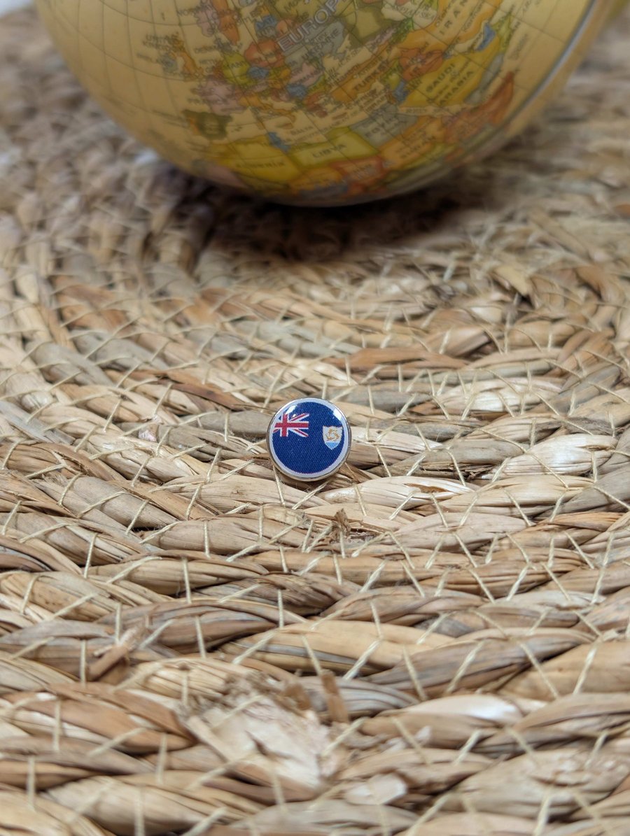 Anguilla Flag Map Pin – Caribbean Travel Map Push Pin for Wooden Maps, Anguilla