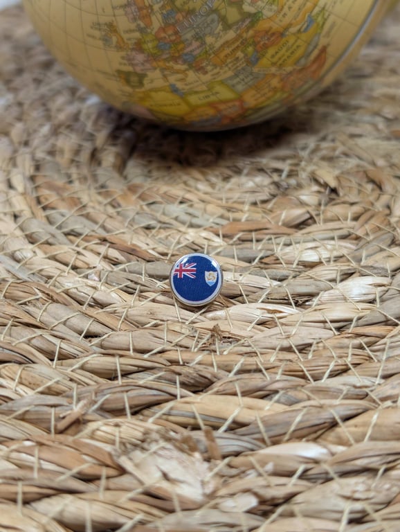 Anguilla Flag Map Pin – Caribbean Travel Map Push Pin for Wooden Maps, Anguilla