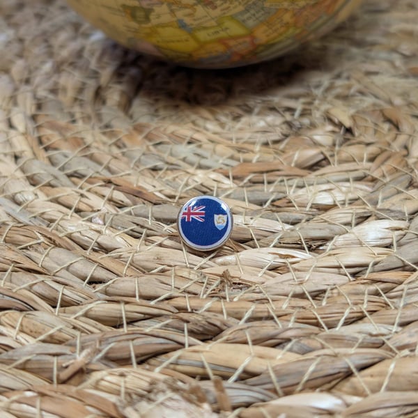 Anguilla Flag Map Pin – Caribbean Travel Map Push Pin for Wooden Maps, Anguilla