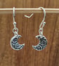 Custom Order For Diana - Fine Silver Crescent Moon Earrings - Oxidised - Image 1