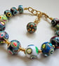 Boho Multicoloured Vibrant Hand Made Polymer Clay Bracelet - Image 2