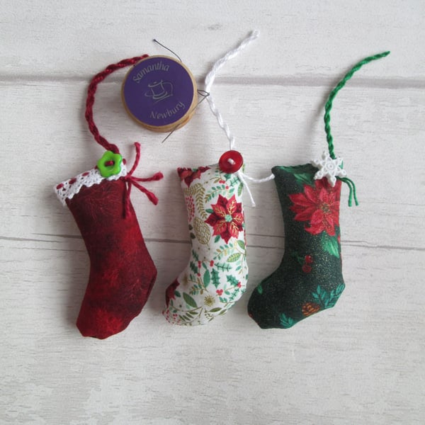 Scrapbox Stockings - Tiny Stocking Christmas Tree Decorations