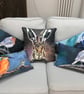 Gorgeous peacock cushion designed by British artist - Image 2