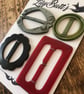 4 Vintage Buckles - Grey, Green, Black & Red - Image 3