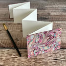 Mini Watercolour Sketchbook with Lilac and Pastel Swirl Hand Marbled Paper