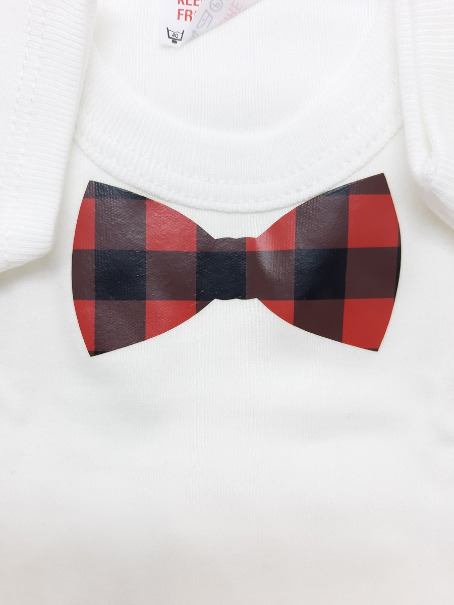 Bow Tie Baby Vest with Matching Gift Bag