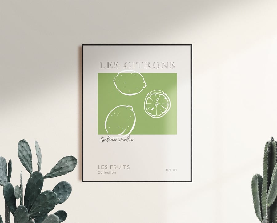 Lime Print, Limes Illustration, Les Citrons 