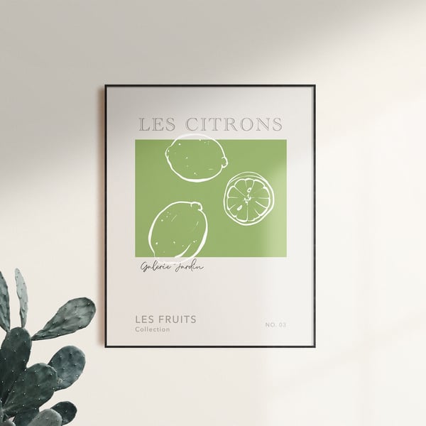 Lime Print, Limes Illustration, Les Citrons 