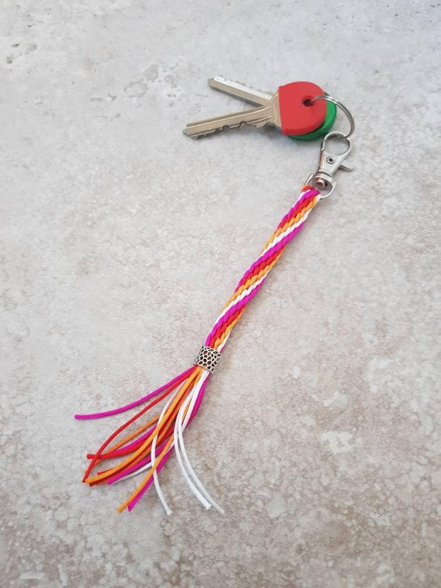 Lesbian Flag Keyring, Lesbian Pride Keychain, Lesbian gifts