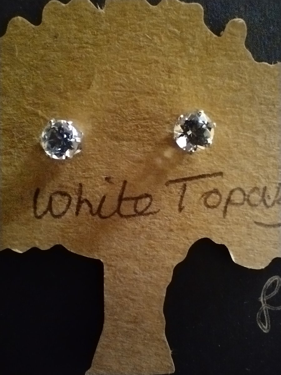 5mm Swarovski White Topaz stud earrings