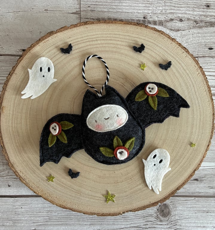 Halloween Bat,  Autumn Decoration, Bat Decoration, Felt Decoration, Bat