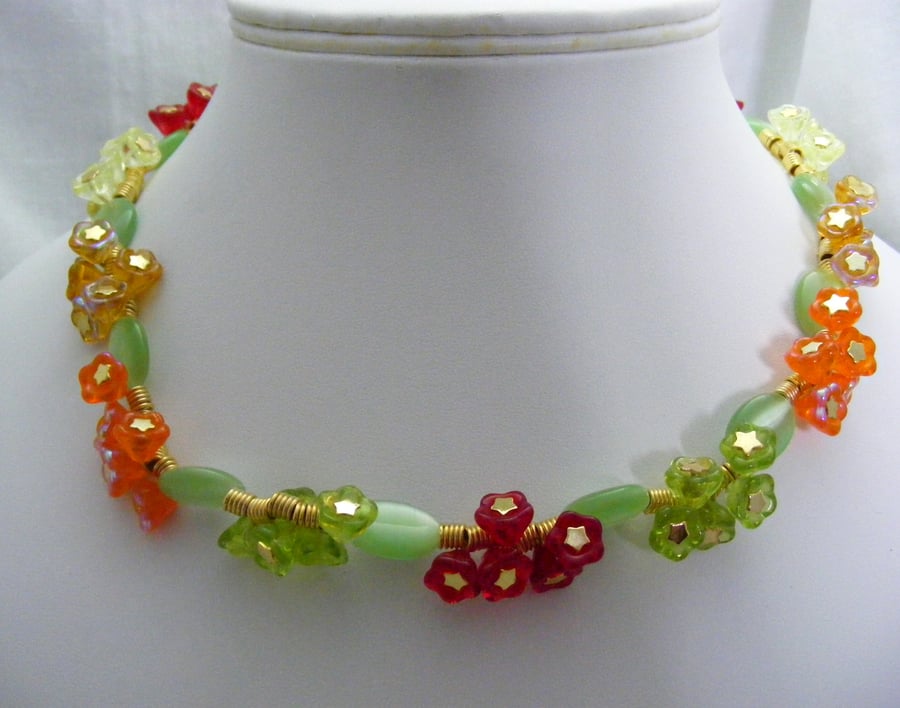 Glass Flower Necklace