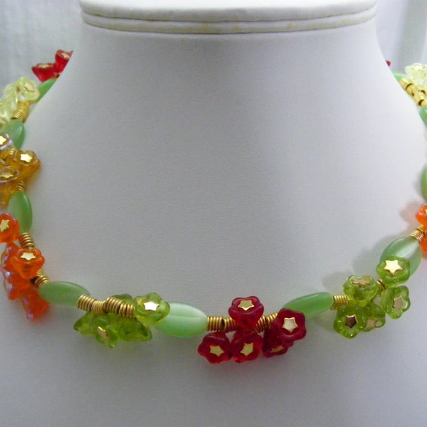 Glass Flower Necklace