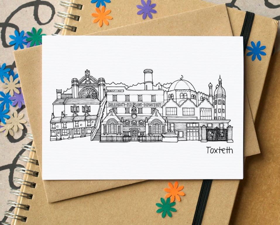 Toxteth Liverpool Skyline Greetings Card