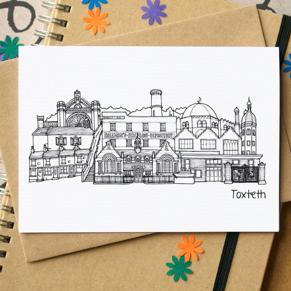 Toxteth Liverpool Skyline Greetings Card