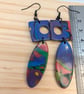 Two tiered geometric earrings dusky skies  - Image 4