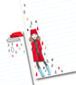 Letter Writing Paper Red Raindrops, fashion stationery, cute note paper - Image 2