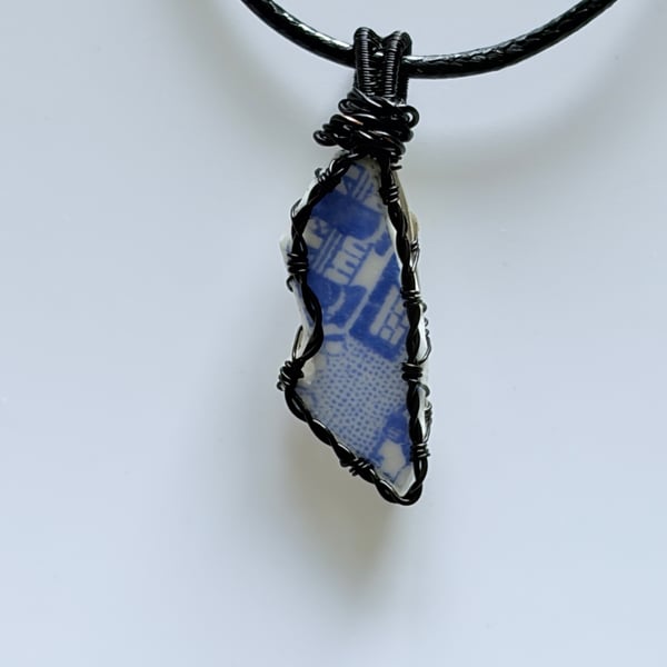 Sea pottery necklace pendant - Beachy Unique gift - Sea pottery Gift