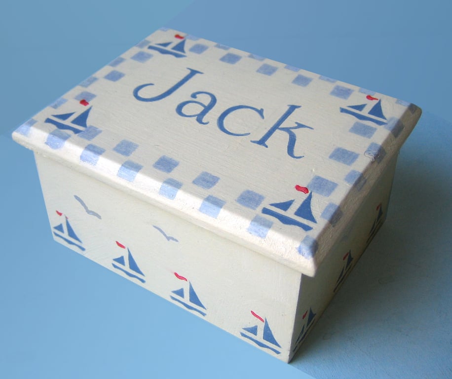 Boats, Small Keepsake Box, Christening Gift