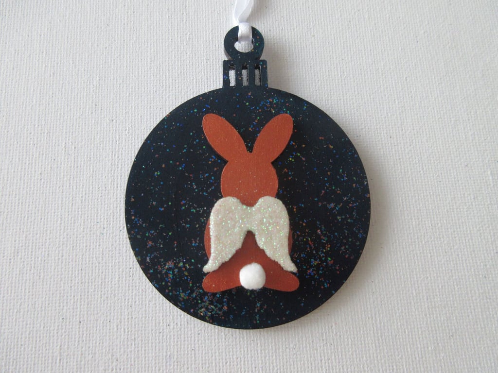 Hanging Decoration Christmas Tree Bauble Bunny Rabbit Memorial Angel Wings