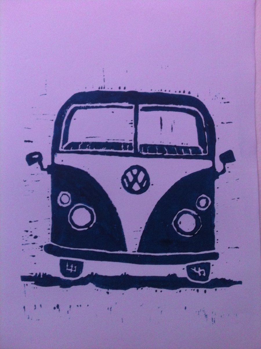 blue campervan