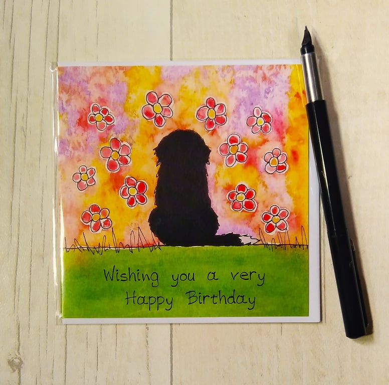 Bernese Mountain Dog card (printed card).Birthday card
