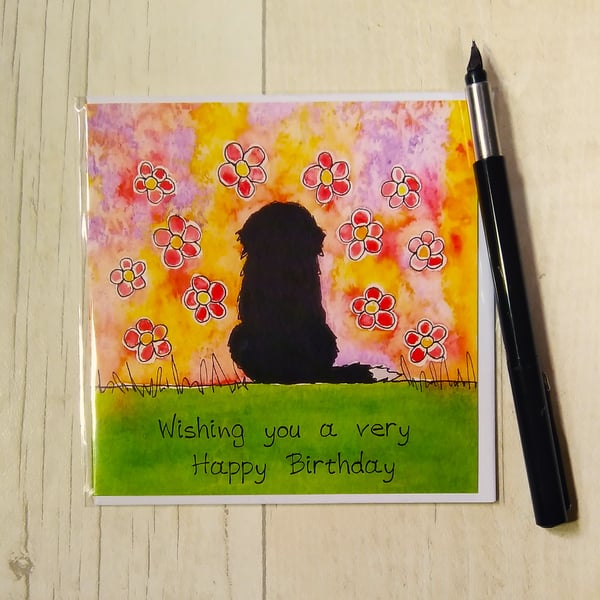 Bernese Mountain Dog card (printed card).Birthday card