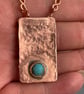 Rustic Hammered Copper Boho Pendant Necklace with Bezel Set Magnesite - Unisex - Image 3