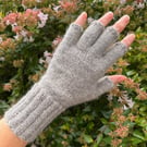 Fingerless gloves alpaca grey