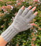 Fingerless gloves alpaca grey