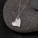 Fine Silver Textured Heart Pendant