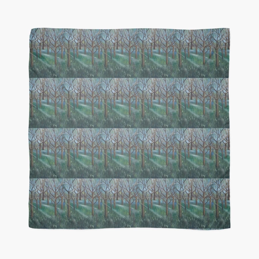 Beautiful Scarf Featuring A Design ‘Inspiration In The Bluebell Wood’
