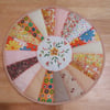 Beige Dresden plate quilted patchwork Placemat Table mat centrepiece home decor